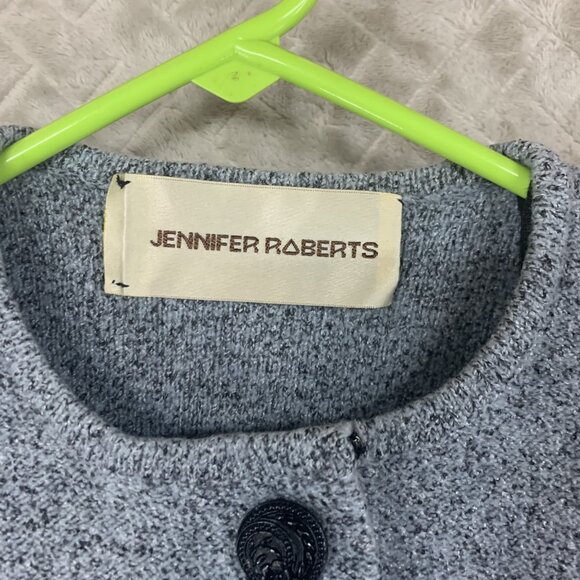 Jennifer Roberts Womens 12 Jacket Gray Wool Blend 3/4 Sleeve Contemporary Modest - Picture 5 of 16